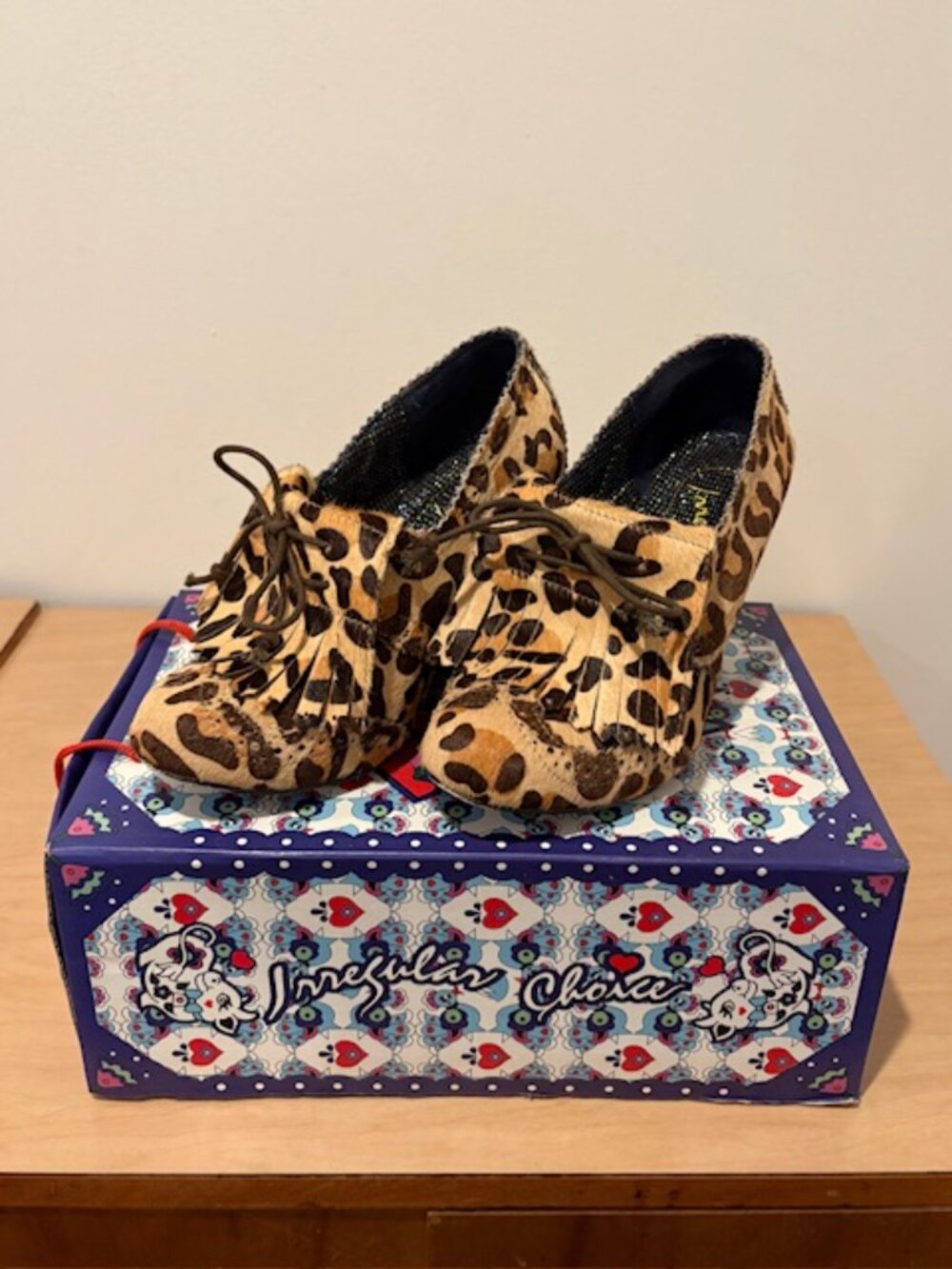 Irregular Choice Leopard Horse Hair Wedges - Picture 3 of 13